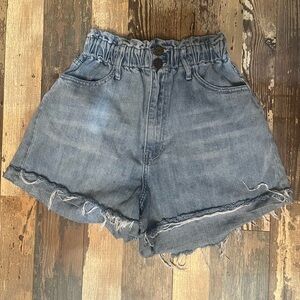 Show Me Your MuMu Blue High-Waisted Denim Shorts